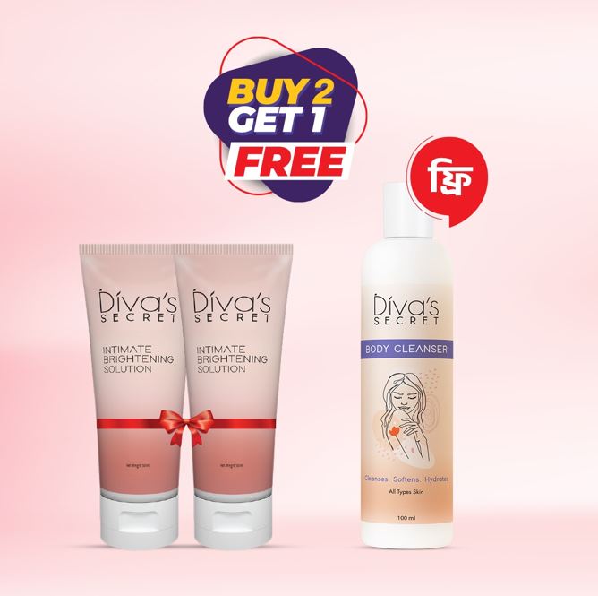 BUY 2 DIVA’S SECRET INTIMATE BRIGHTENING SOLUTION 50ML GET 1 DIVA'S SECRET BODY CLEANSER 100ML FREE