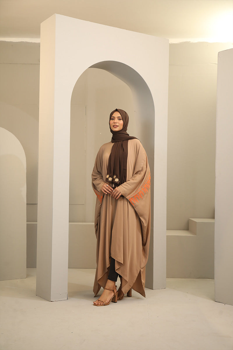 Hiba Brown Cherry Georgette Abaya Women 0224 000256