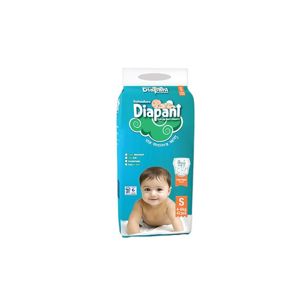 Bashundhara Diapant Baby Diaper S 4-8 kg (42Pcs)