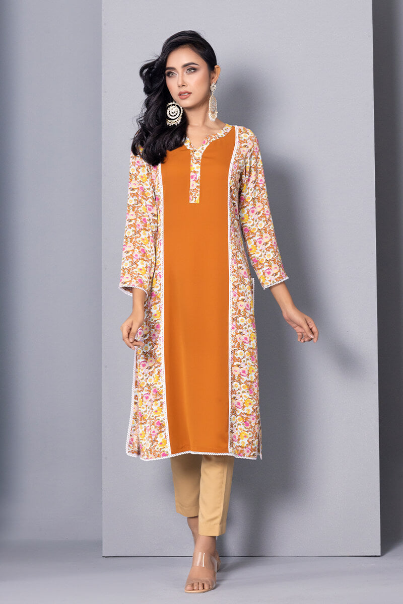 Brown Cherry Georgette Kurti Women J06