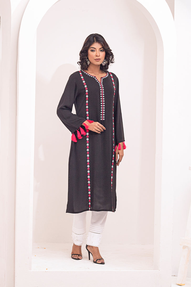 Black Cherry Georgette Kurti Women 1222 000096